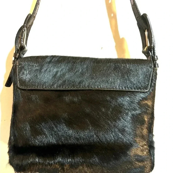 Claudio Orciani pony skin and leather shoulder handbag - Picture 10 of 11